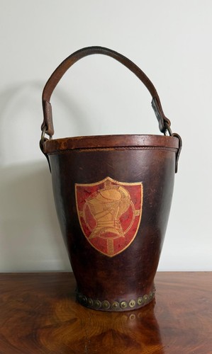 Vintage english leather fire - english,