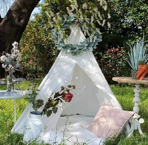 Large kids teepee lace wood - kids,