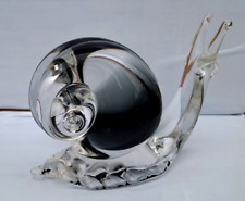 Vintage Art Glass Murano figurineSNAIL, V.NASON 70's Smokey Clear X Large 18 cm