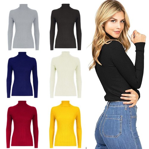 Women ladies ribbed turtle - ladies,