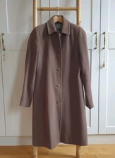 Jigsaw UK 12 Cashmere Wool Coat Brown Single-breasted Pocket Vintage-style