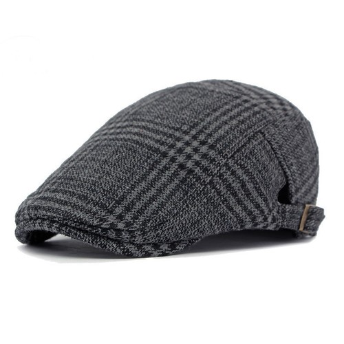 Mens check flat cap - mens, adjustable