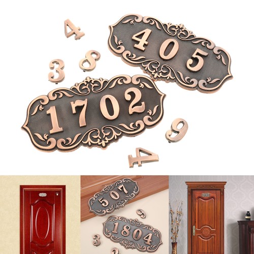 Retro copper door number name - retro,