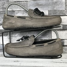 Ugg Australia Men’s Chester Metal Gray Leather Slip On Loafers UK 6 / EU 39.5