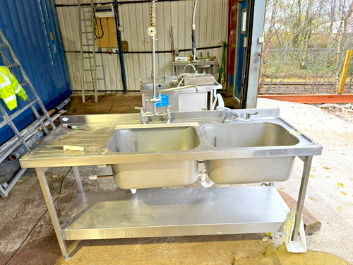 Double stainless steel sinks - steel,
