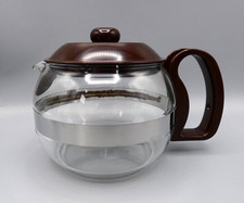 Pyrex 1970s Coffee Tea Pot Glass Jug with Lid Retro Brown 1L Vintage - VGC