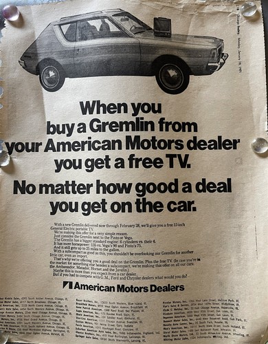 1971 amc gremlin newspaper - 1971,