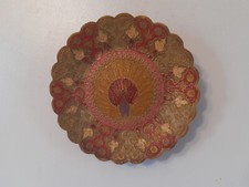 Vintage Wall Hanging Brass Plate Peacock Bird Art Style Metal Wall Art Plate