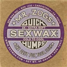 Mr Zogs Sex Wax Quick Humps Cold to Cool Water Surfboard Wax Block