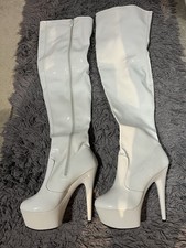 Sexyca White Thigh High Boots