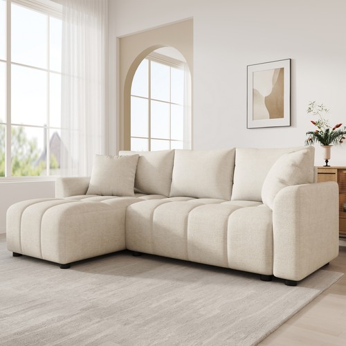Beige seater shaped corner - seater, l
