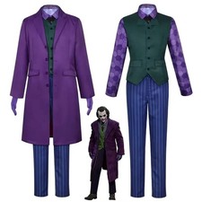 Batman The Dark Knight Joker Costume Halloween Party Fancy Dress Cosplay Outfits