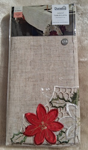 Poinsettia tablecloth 132 - 132, x