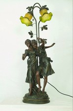 Vintage Widdop Bingham Lovers Sculpture Table Lamp Large 67cm Heavy 4.3kg