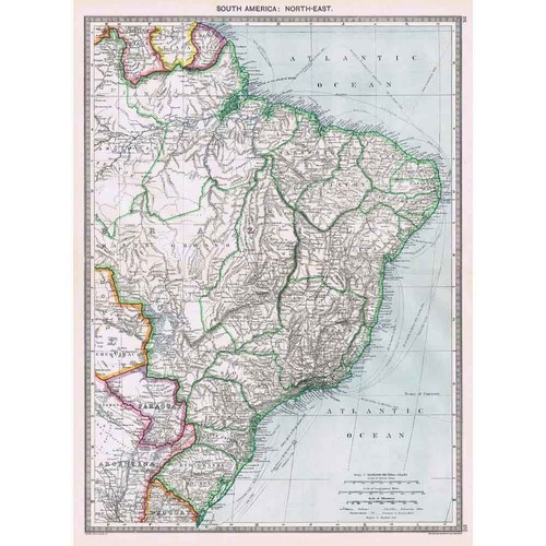 Antique map 1906 north - 1906,