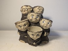 Vintage Monk Egg Cup Set 6