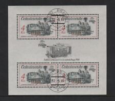 CZECHOSLOVAKIA 1987 "PRAGA 88" (2nd) 4k. TANK LOCOMOTIVE SHEETLET *VFU/CTO*