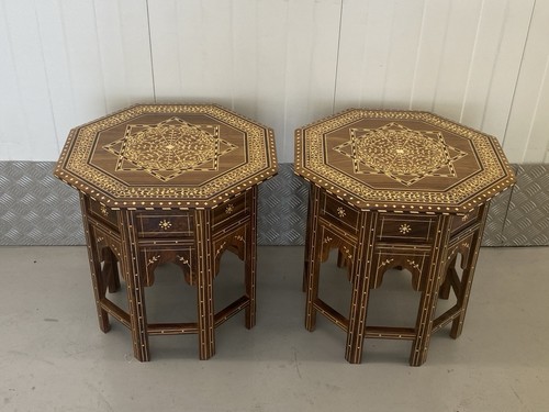 Pair indian inlaid folding - inlaid,