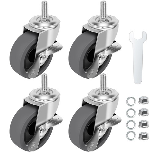 Inch caster wheels - caster, threaded