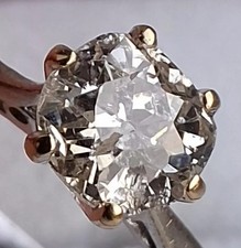 18Ct Gold Diamond Old Cut 0.75Ct Large Cushion Cut Solitaire Antique Ring P