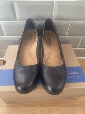 Clarks Leather Black Low Heel