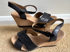 Clarks Sandals Black Wedge