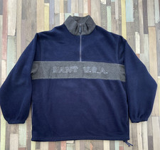 Gant USA The Rugger Fleece 1/4 Zip Jumper Men's XXL Pullover Sweater Blue