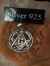 Silver Masonic Pendant And Silver Necklace