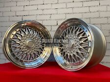 4X 15" BBS RS Mesh style 4X100 4X108 dish JDM  wheels for VW HONDA NISSAN Toyota