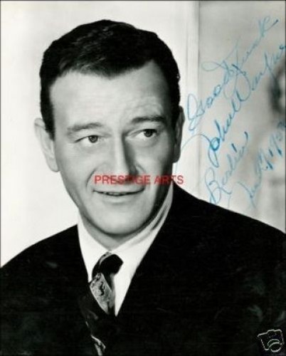 John wayne autograph photo - wayne,