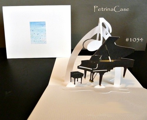Baby grand piano pop card - baby,