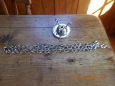 ART DECO 3 HOOK CEILING ROSE + CHAINS FLYCATCHER GLASS LIGHT SHADE PLAFONNIER