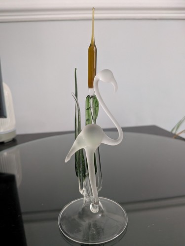 Vintage glass flamingo - vintage,