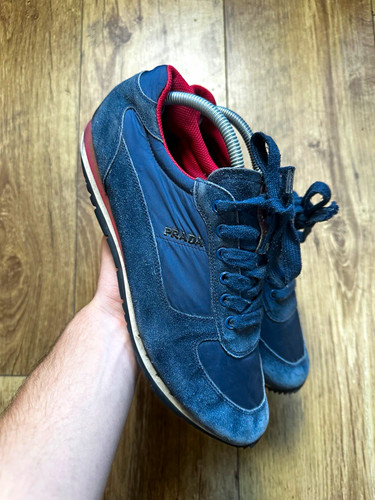 Prada navy red - navy/red, suede