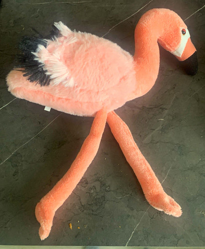 Pink flamingo plush soft toy - pink,
