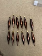 Used Next Chocolate Brown Christmas Tree Baubles Hanging Decorations