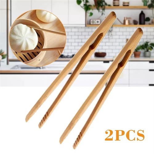 2pcs bamboo wood wooden food - bamboo,