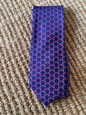 Hermes silk tie blue and red