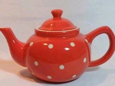 Polka dot Teapot Price & Kensington red Teapot 14cm Tall. Very Good Condition 