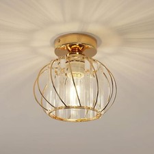 Modern LED Ceiling Light E27 Crystal Chandeliers Iron Pendant Light Bedroom Gold