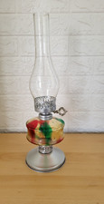 Vintage Coloured Glass Oil Lamp Made In Honk kong 