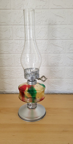 Vintage coloured glass oil - coloured,