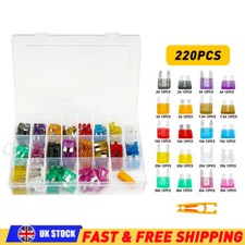 220Pcs Car Blade Fuse Assortment Assorted Kit Blade Set Auto Truck Automotive UK