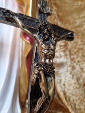 Standing crucifix jesus bronze - crucifix,