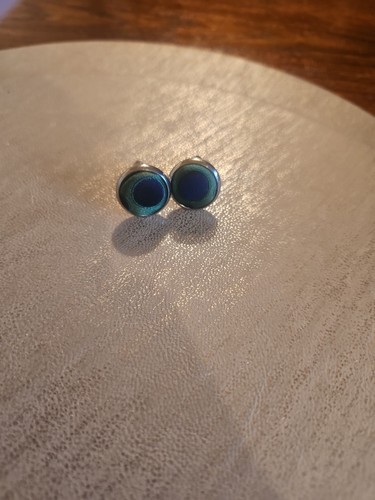 Vintage silver tone emerald - tone,
