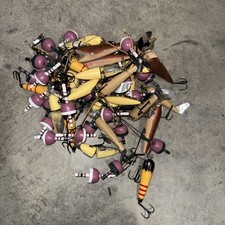 Lots Of Hand-Painted Wooden Crankbait Fishing Lure 4” Nautical Marine Decor Fish