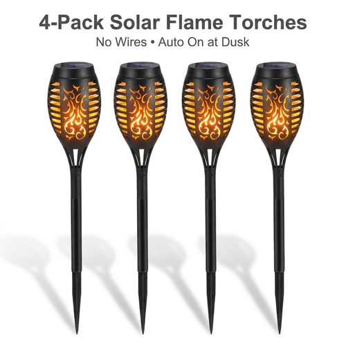 Solar flame torch light - flame, led