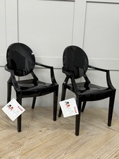 2x Lou Lou Ghost Chair black (for children) by Starck at Kartell EX Display