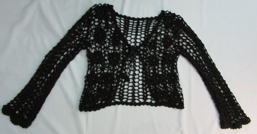 Size black crochet - -,