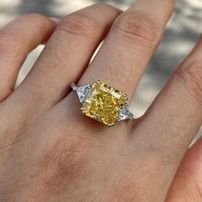 5.00 Ct Princess Cut Yellow